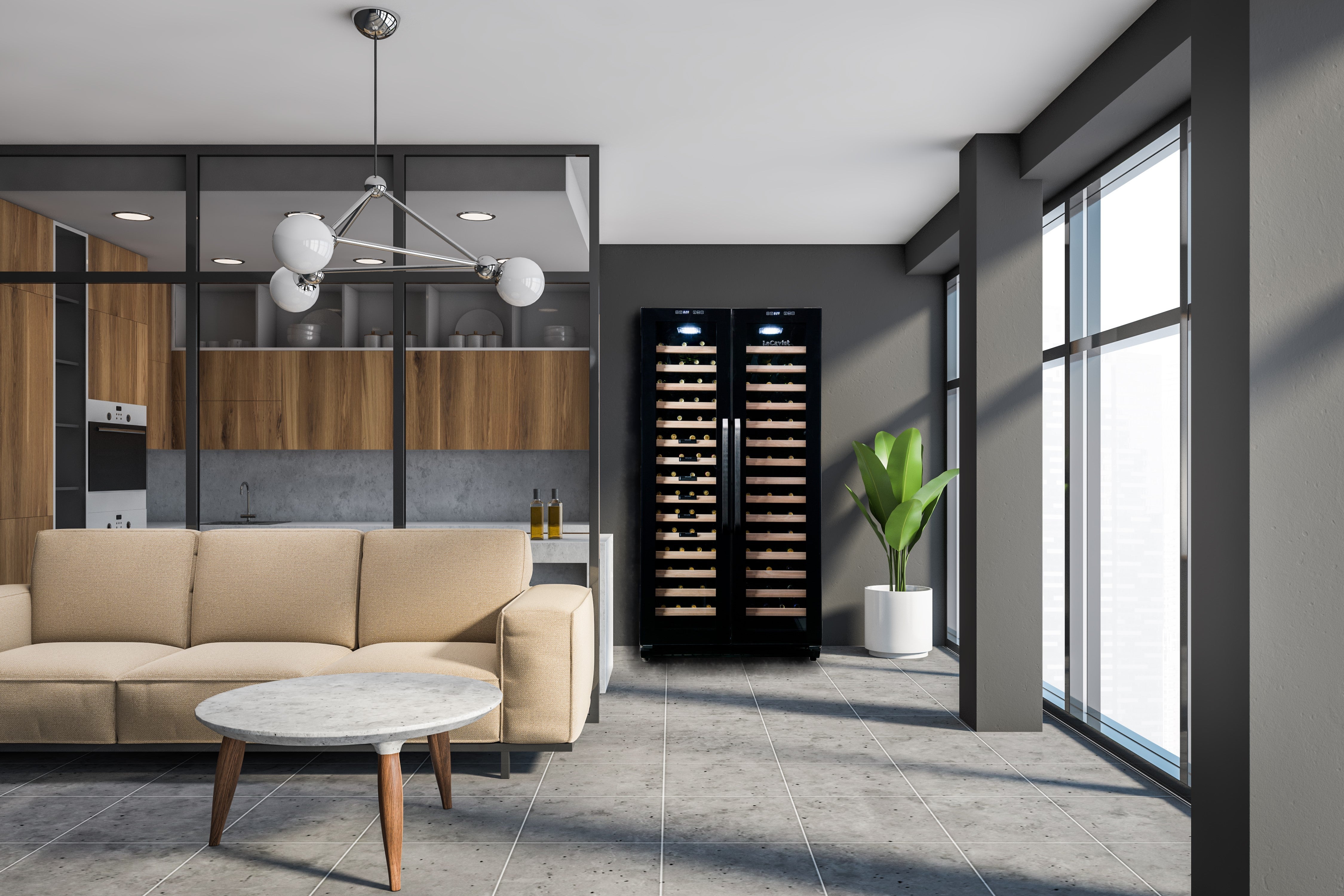 LeCavist Dual Zone Cabinet in bedroom and enhences its looks