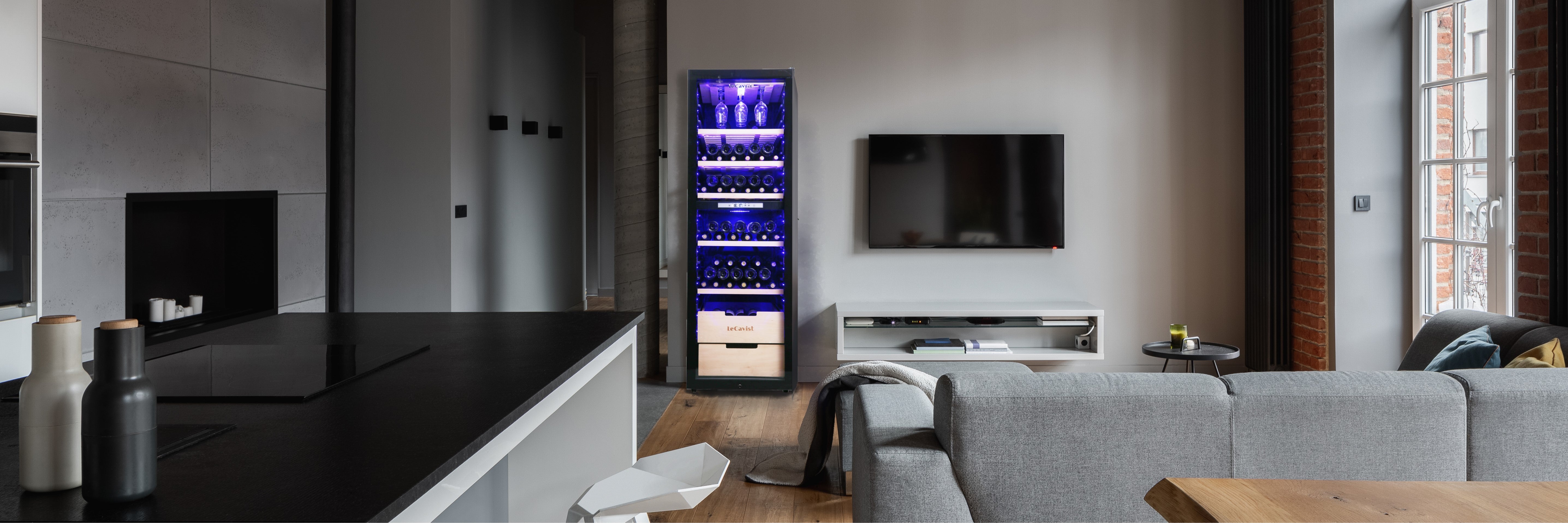 You can place LeCavist Large Zone Wine Cabinet in your bedroom along with TV set
