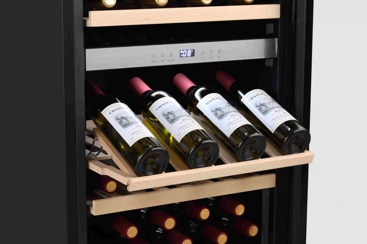 LECAVIST - 105 Bottle - Dual Zone - Black Wine Cabinet (LEK1052ZPV) - LeCavist NZ