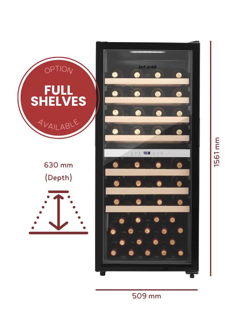LECAVIST - 105 Bottle - Dual Zone - Black Wine Cabinet (LEK1052ZPV) - LeCavist NZ