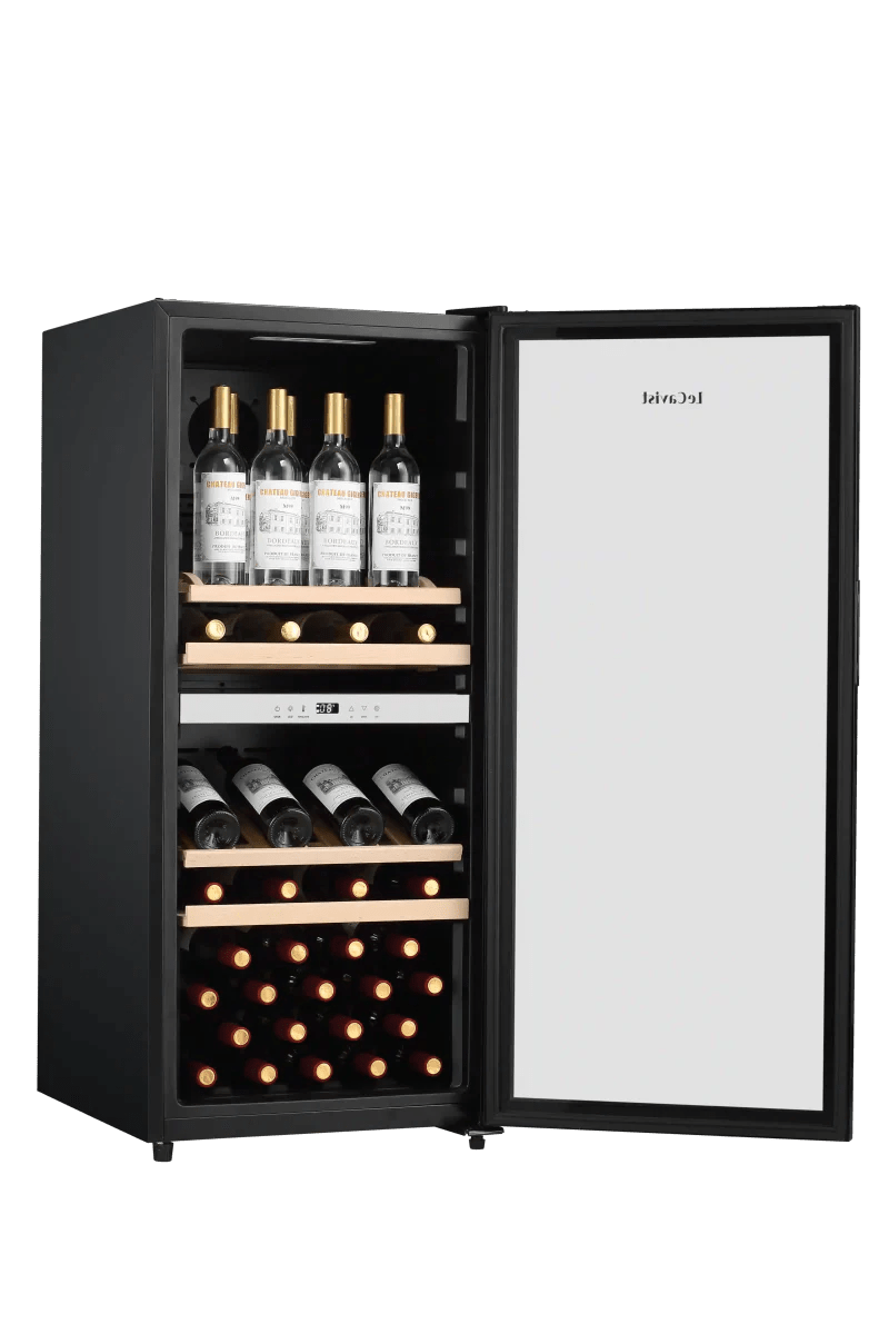 LECAVIST - 105 Bottle - Dual Zone - Black Wine Cabinet (LEK1052ZPV) - LeCavist NZ
