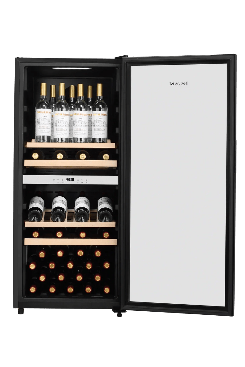 LECAVIST - 105 Bottle - Dual Zone - Black Wine Cabinet (LEK1052ZPV) - LeCavist NZ