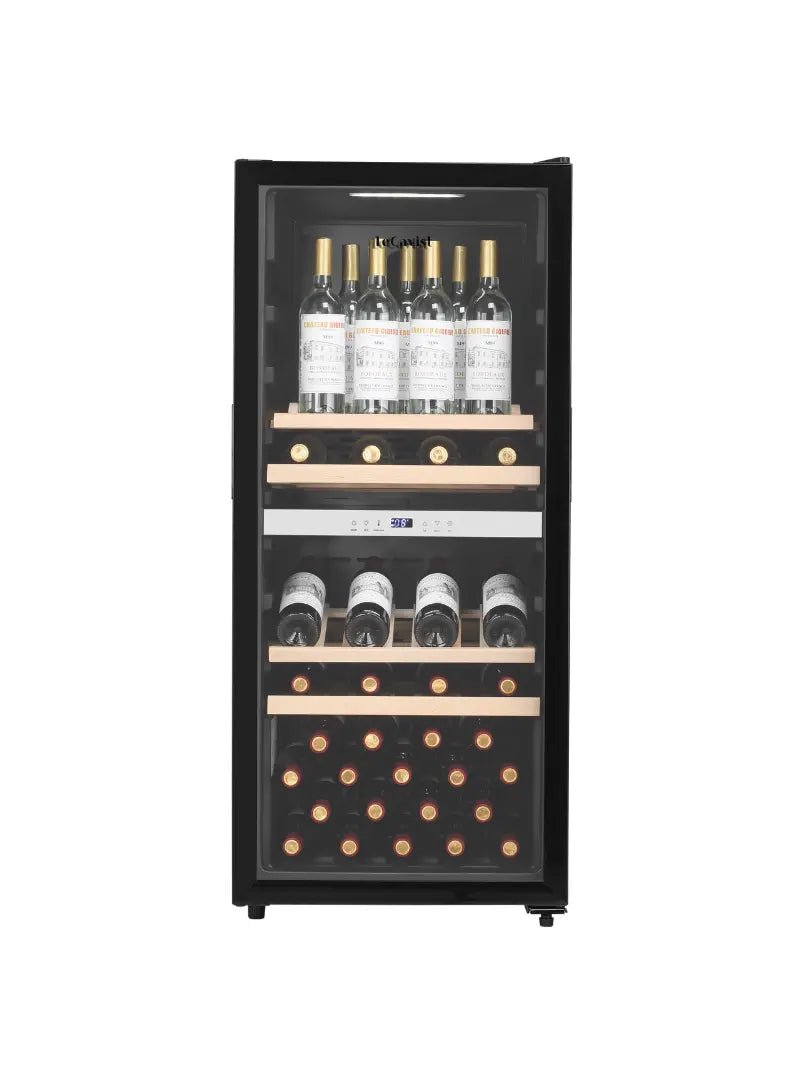 LECAVIST - 105 Bottle - Dual Zone - Black Wine Fridge Cabinet (LEK1052ZPV) - LeCavist NZ