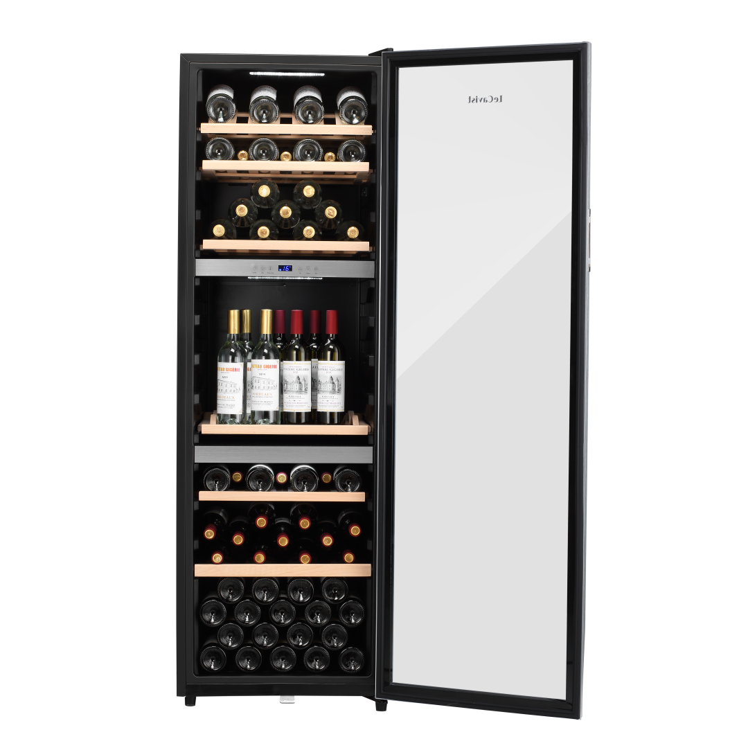 LECAVIST Wine Cabinet Duo- 280 Bottle (2 x 140) - Triple Zone - Freestanding - Stainless Steel (LEK1403ZPVXX2)
