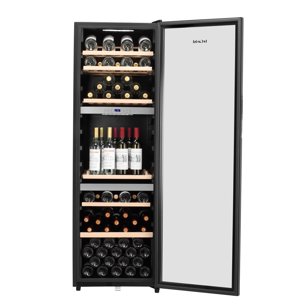 LECAVIST Wine Cabinet Duo - 280 Bottle (2 x 140) - Triple Zone - Freestanding - Black (LEK1403ZPVX2)