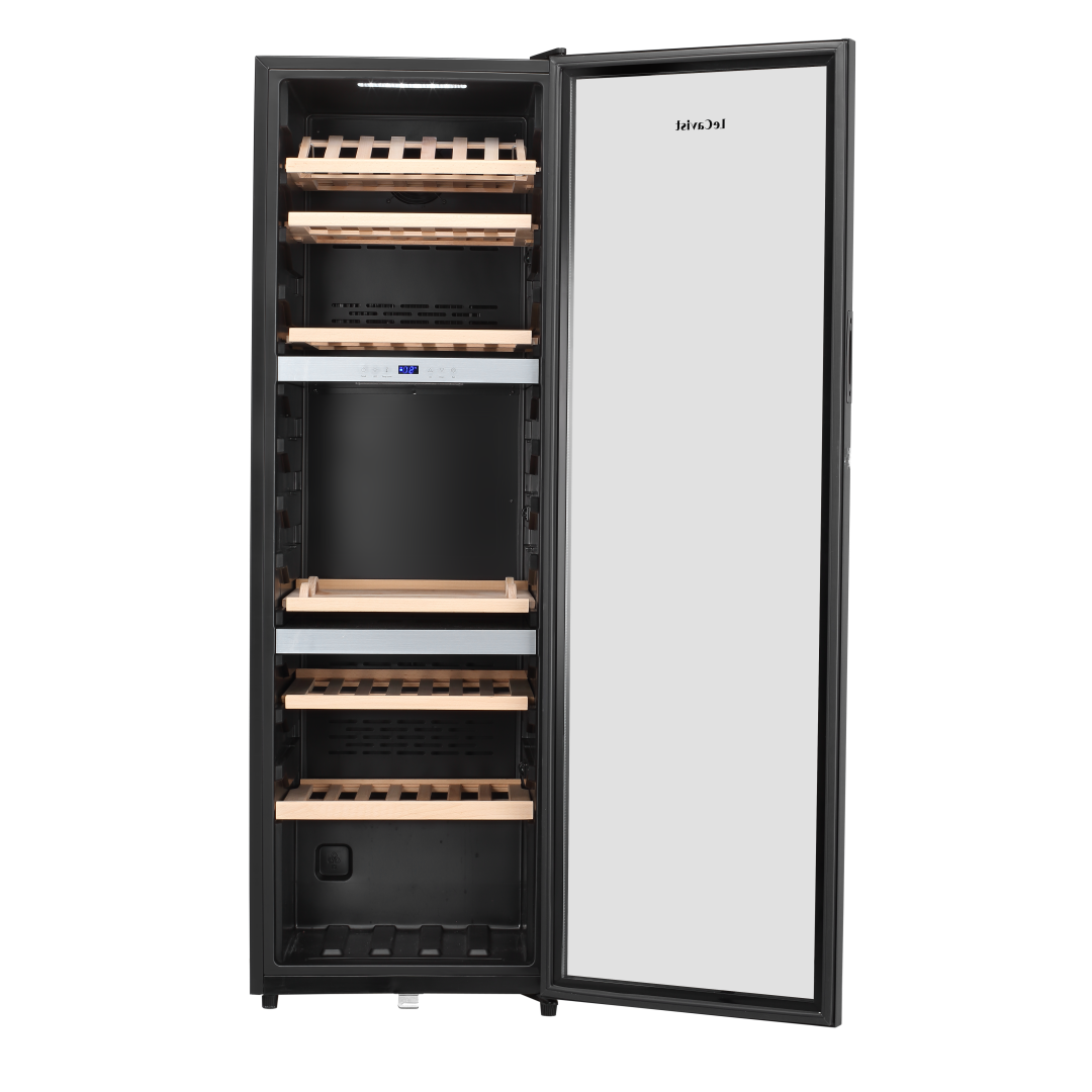 LECAVIST Wine Cabinet Duo - 280 Bottle (2 x 140) - Triple Zone - Freestanding - Black (LEK1403ZPVX2)
