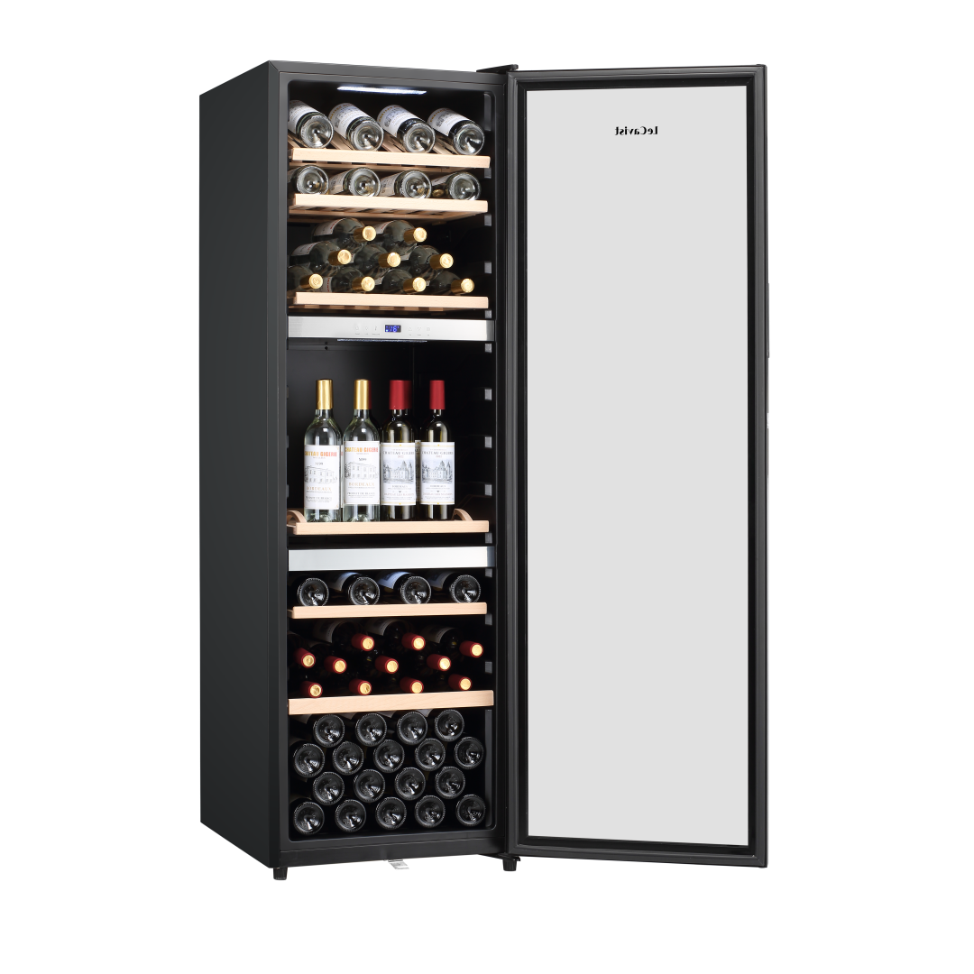 LECAVIST Wine Cabinet Duo - 280 Bottle (2 x 140) - Triple Zone - Freestanding - Black (LEK1403ZPVX2)