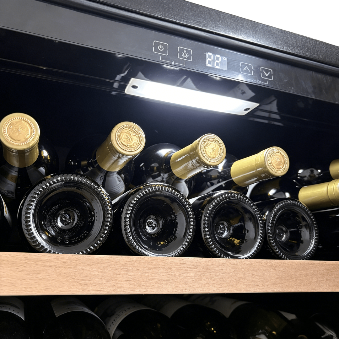 INSIDE: LECAVIST Wine and Beverage Cabinet - 140L - Black (LJ140BC) PRE - ORDER - Built - In - LeCavist Wine Cabinets
