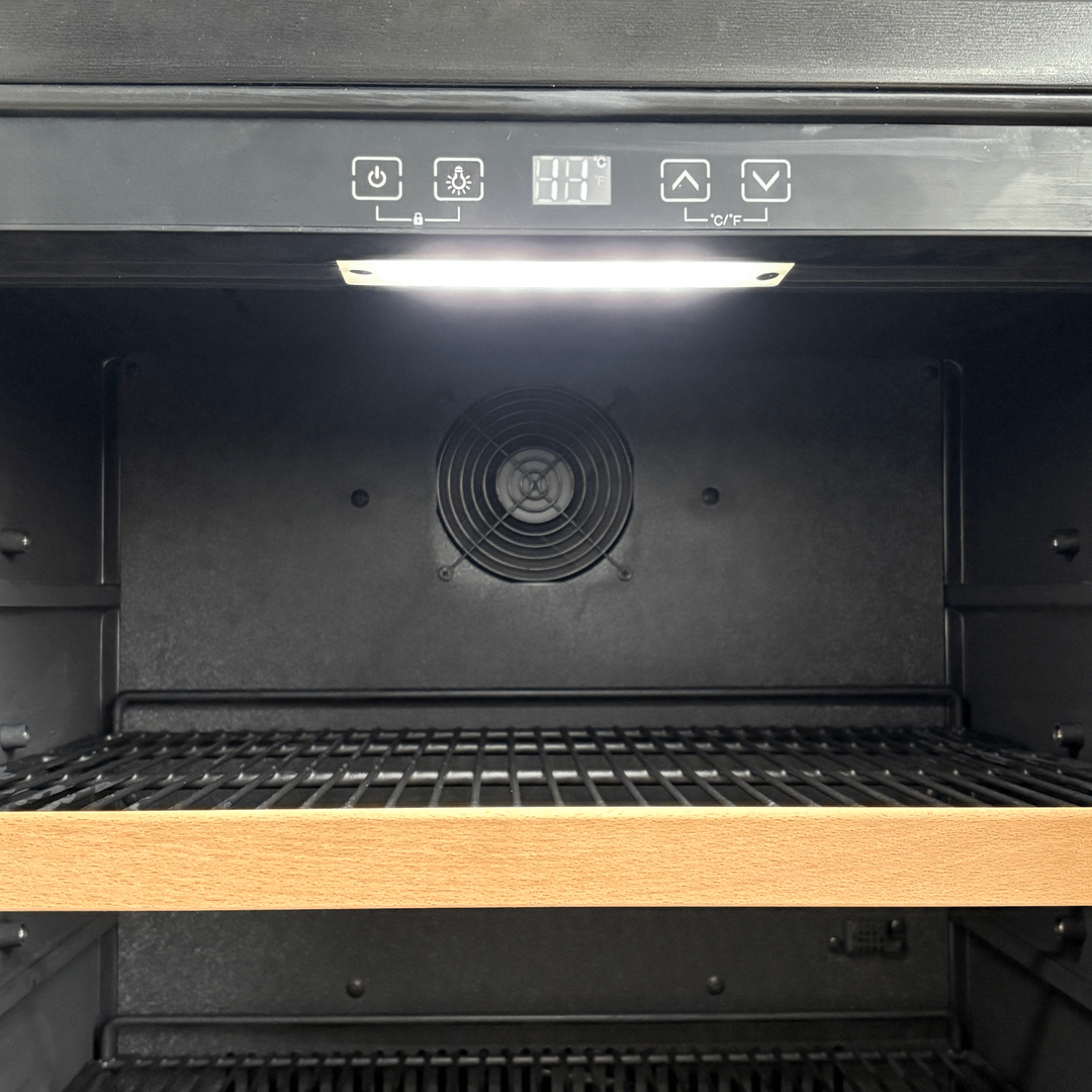 DETAILS: LECAVIST Wine and Beverage Cabinet - 140L - Black (LJ140BC) PRE - ORDER - Built - In - LeCavist Wine Cabinets