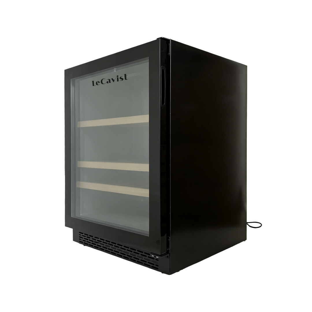 PRODUCT: LECAVIST Wine and Beverage Cabinet - 140L - Black (LJ140BC) PRE - ORDER - Built - In - LeCavist Wine Cabinets