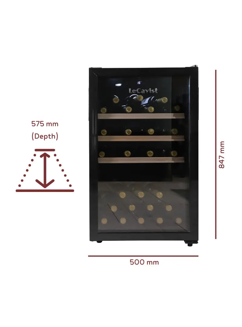 LECAVIST - 63 Bottle - Single Zone - Black Wine Cabinet (LKCV63N)
