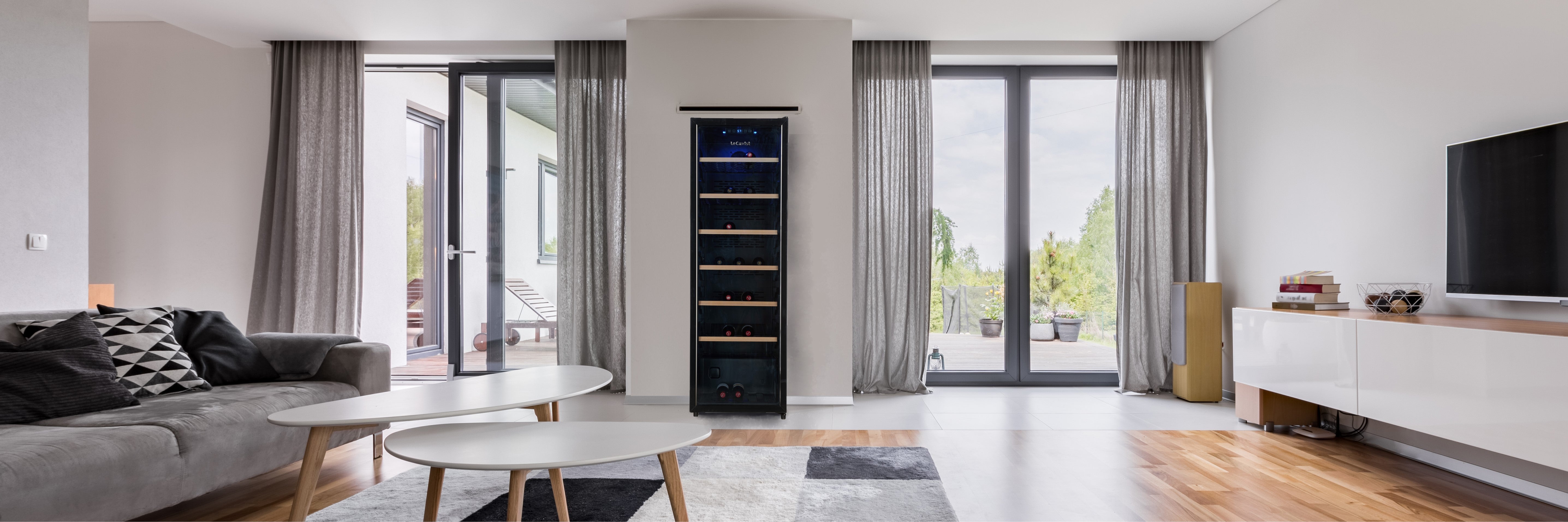 LeCavist 168 bottle wine cabinet placed at centre of house with perfection