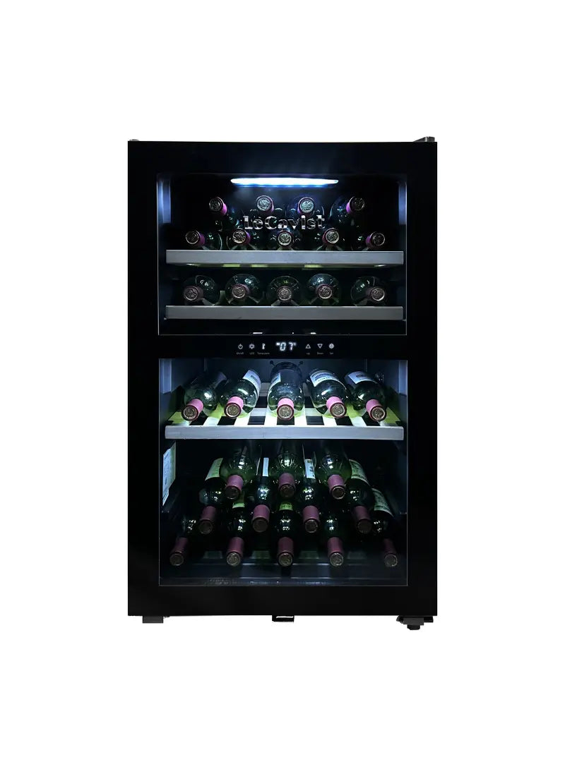 LECAVIST - 56 Bottle - Dual Zone - Black Wine Cabinet (LKS56VN2Z)