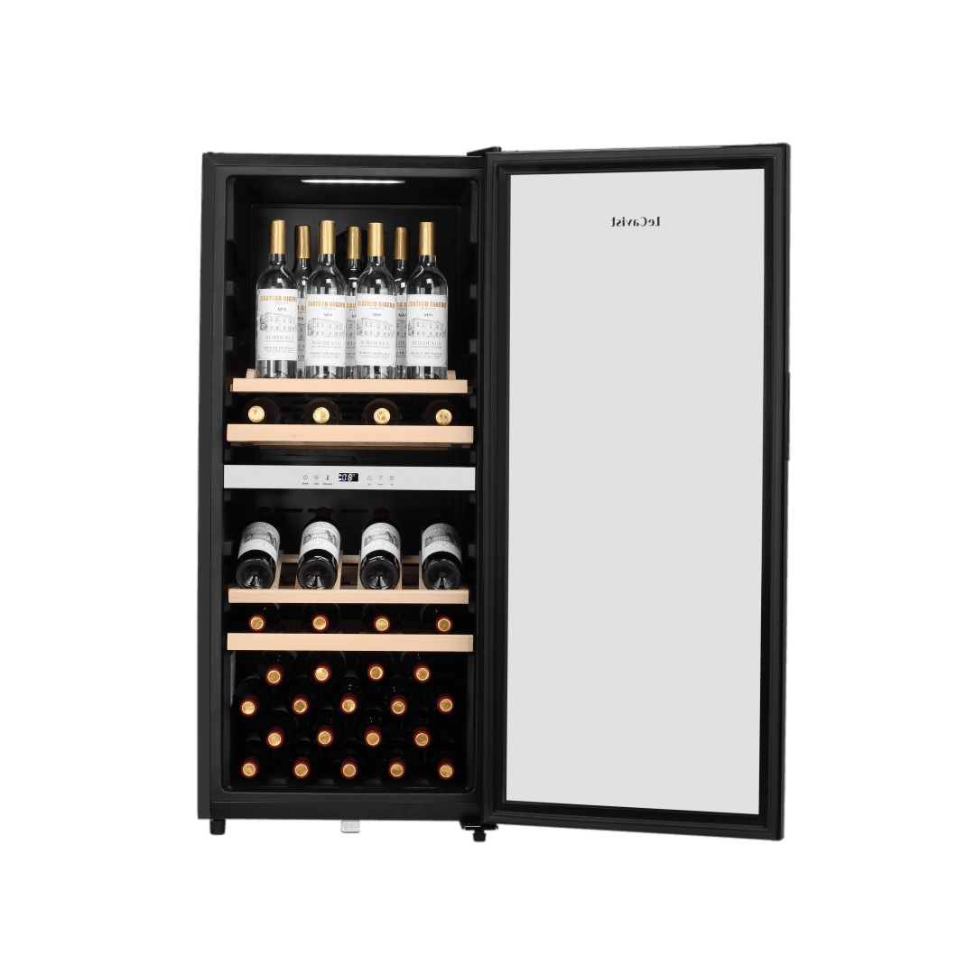 PRODUCT: LECAVIST Wine Cabinet - 105 Bottle - Dual Zone - Freestanding - Black (LEK1052ZPV) - Freestanding - LeCavist Wine Cabinets