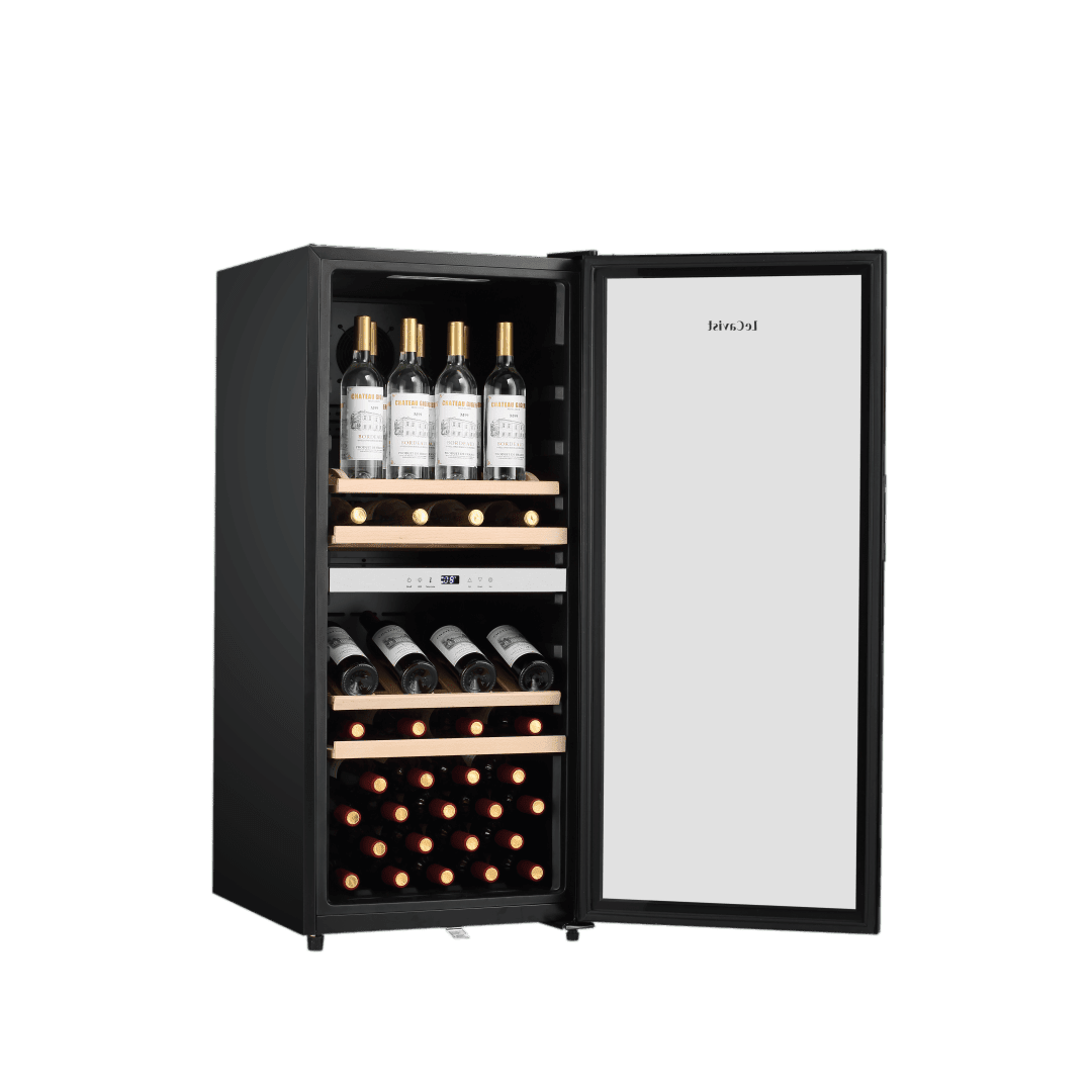 PRODUCT: LECAVIST Wine Cabinet - 105 Bottle - Dual Zone - Freestanding - Black (LEK1052ZPV) - Freestanding - LeCavist Wine Cabinets