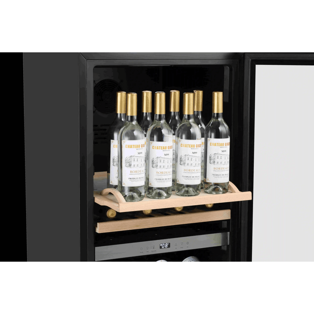 INSIDE: LECAVIST Wine Cabinet - 105 Bottle - Dual Zone - Freestanding - Black (LEK1052ZPV) - Freestanding - LeCavist Wine Cabinets