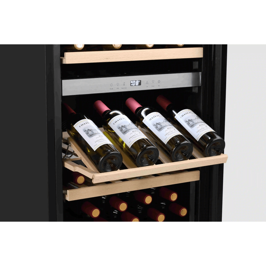 INSIDE: LECAVIST Wine Cabinet - 105 Bottle - Dual Zone - Freestanding - Black (LEK1052ZPV) - Freestanding - LeCavist Wine Cabinets