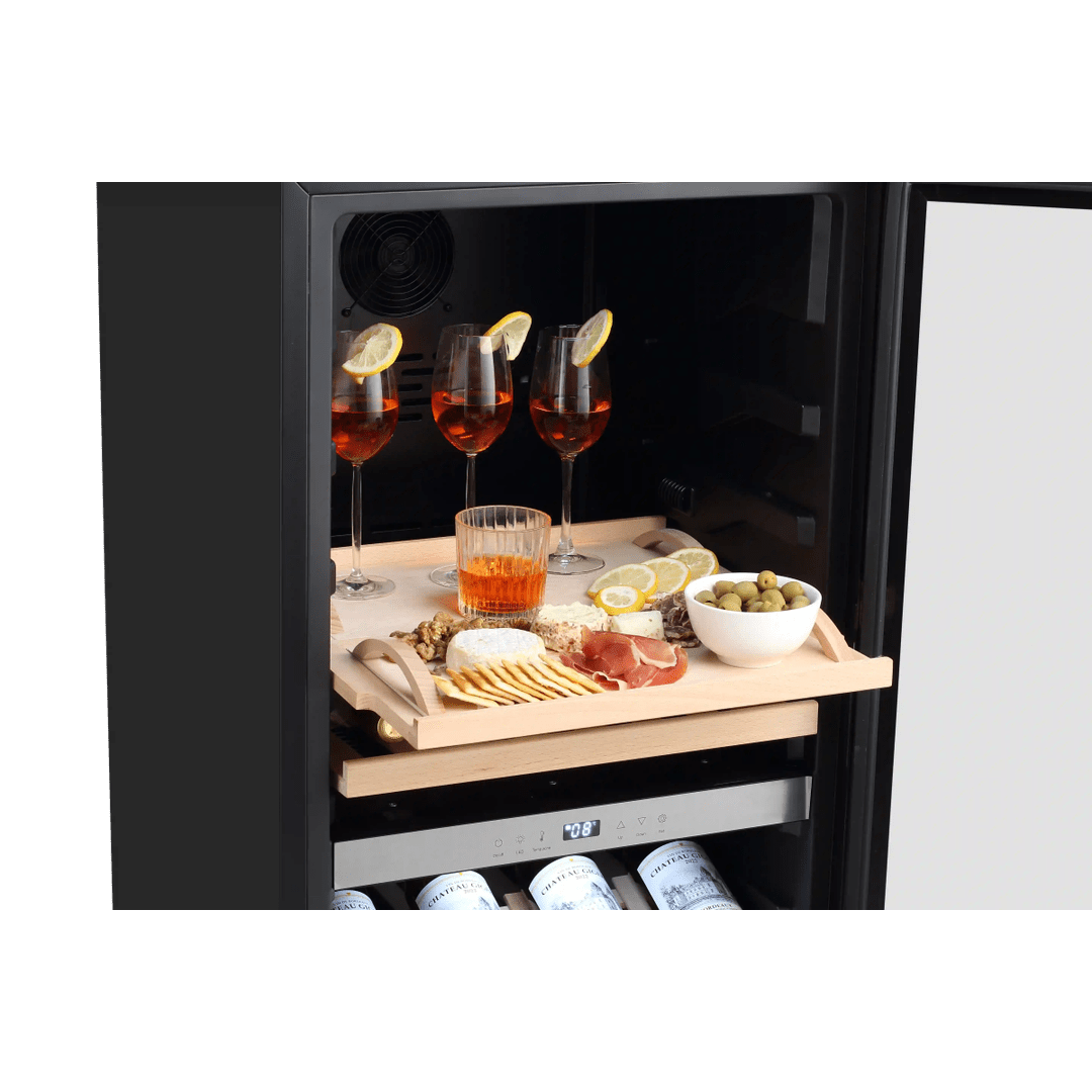 INSIDE: LECAVIST Wine Cabinet - 105 Bottle - Dual Zone - Freestanding - Black (LEK1052ZPV) - Freestanding - LeCavist Wine Cabinets