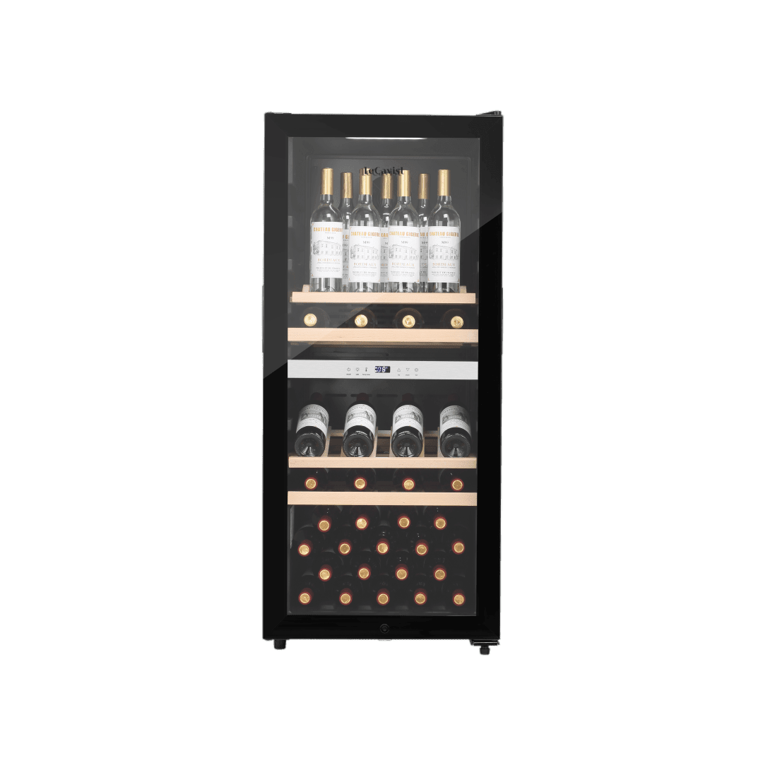 PRODUCT: LECAVIST Wine Cabinet - 105 Bottle - Dual Zone - Freestanding - Black (LEK1052ZPV) - Freestanding - LeCavist Wine Cabinets