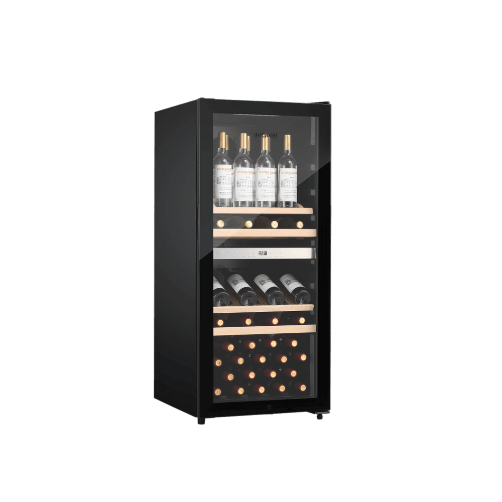 PRODUCT: LECAVIST Wine Cabinet - 105 Bottle - Dual Zone - Freestanding - Black (LEK1052ZPV) - Freestanding - LeCavist Wine Cabinets