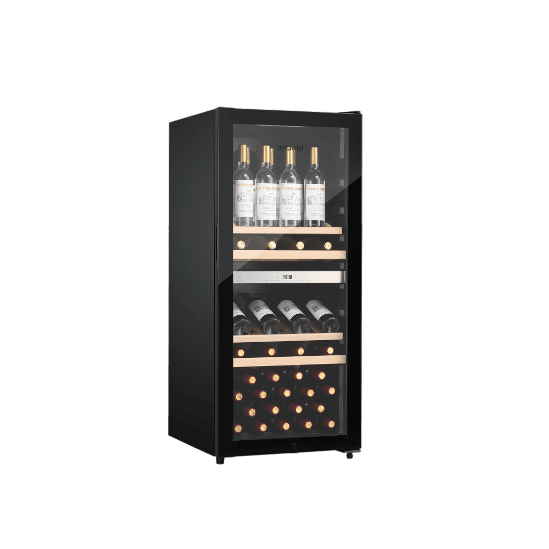 PRODUCT: LECAVIST Wine Cabinet - 105 Bottle - Dual Zone - Freestanding - Black (LEK1052ZPV) - Freestanding - LeCavist Wine Cabinets