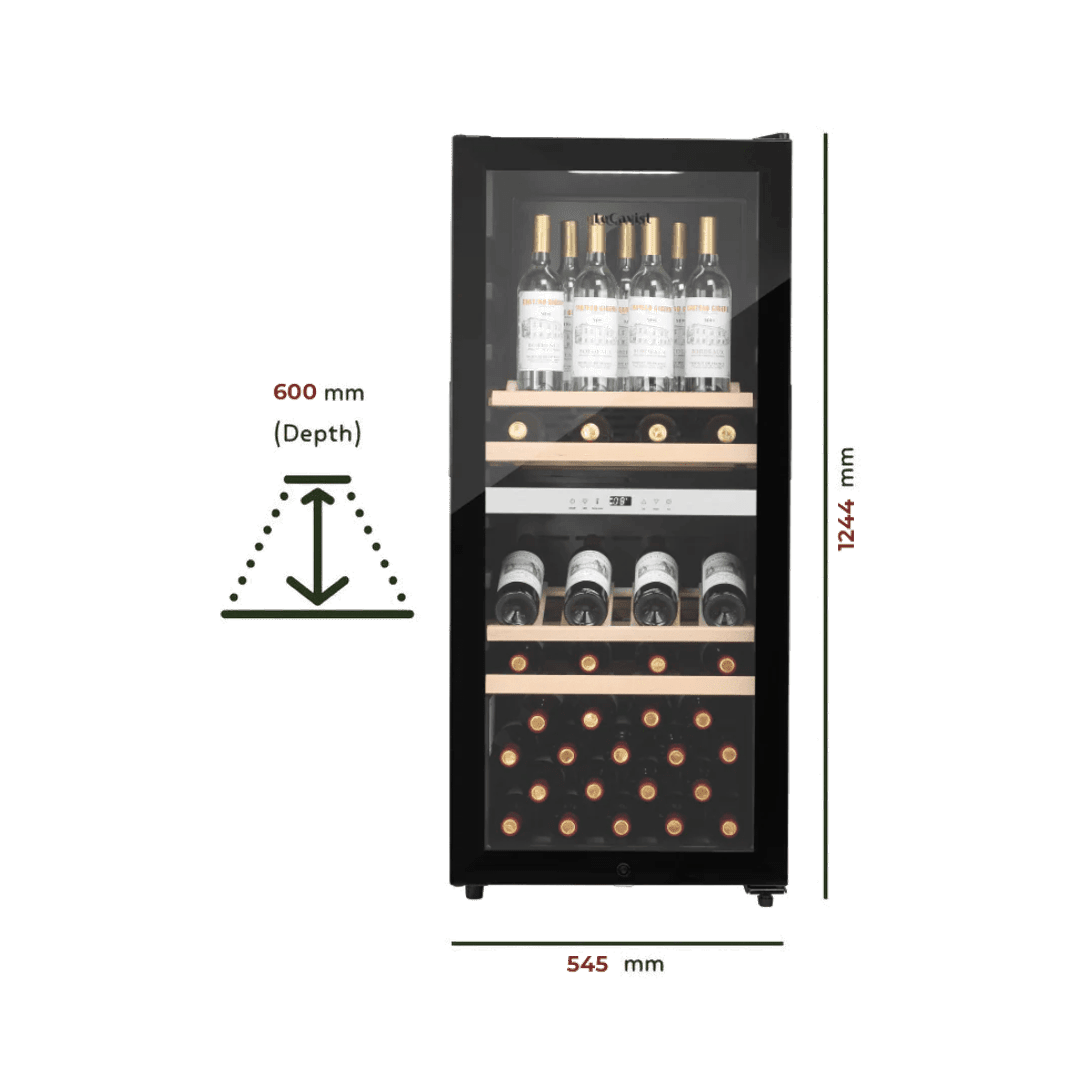 PRODUCT: LECAVIST Wine Cabinet - 105 Bottle - Dual Zone - Freestanding - Black (LEK1052ZPV) - Freestanding - LeCavist Wine Cabinets