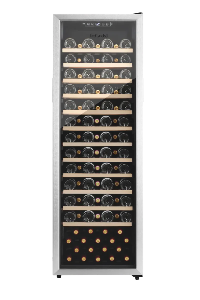 LECAVIST 109 Bottle Wine Cabinet Single Zone Stainless Steel LEK168PVXFS - Freestanding - Lecavist