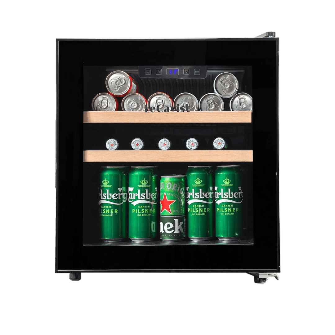 PRODUCT: LECAVIST Beverage Fridge - 14 Bottle - Single Zone - Freestanding - Black (LEK14PV) - Freestanding - LeCavist Wine Cabinets