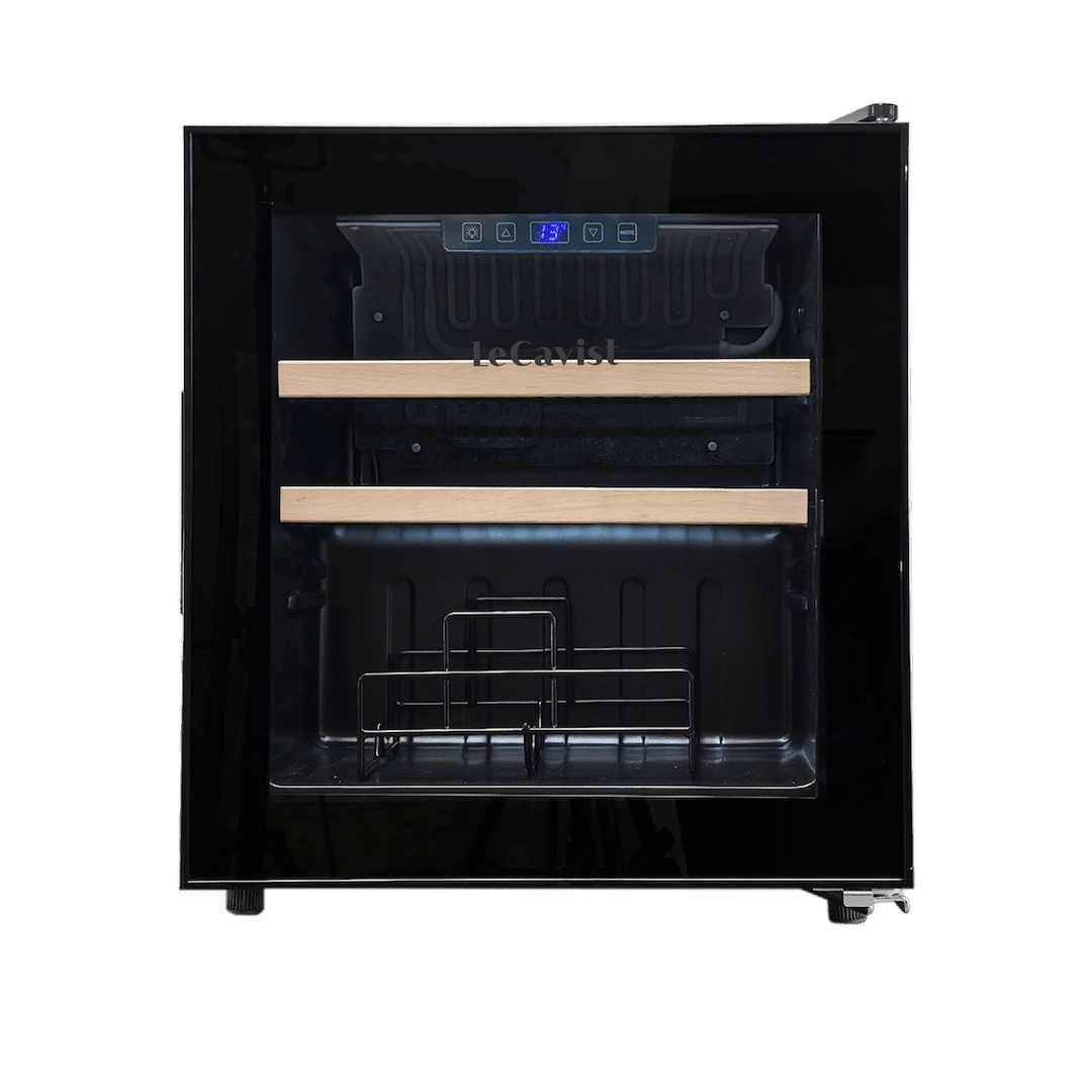 PRODUCT: LECAVIST Beverage Fridge - 14 Bottle - Single Zone - Freestanding - Black (LEK14PV) - Freestanding - LeCavist Wine Cabinets