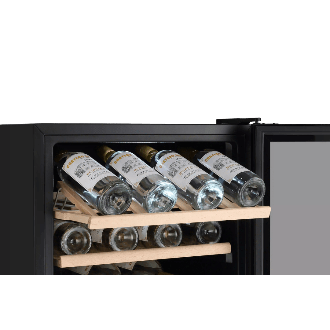 INSIDE: LECAVIST Wine Cabinet - 140 Bottle - Triple Zone - Freestanding - Stainless Steel (LEK1403ZPVX) - Freestanding - LeCavist Wine Cabinets