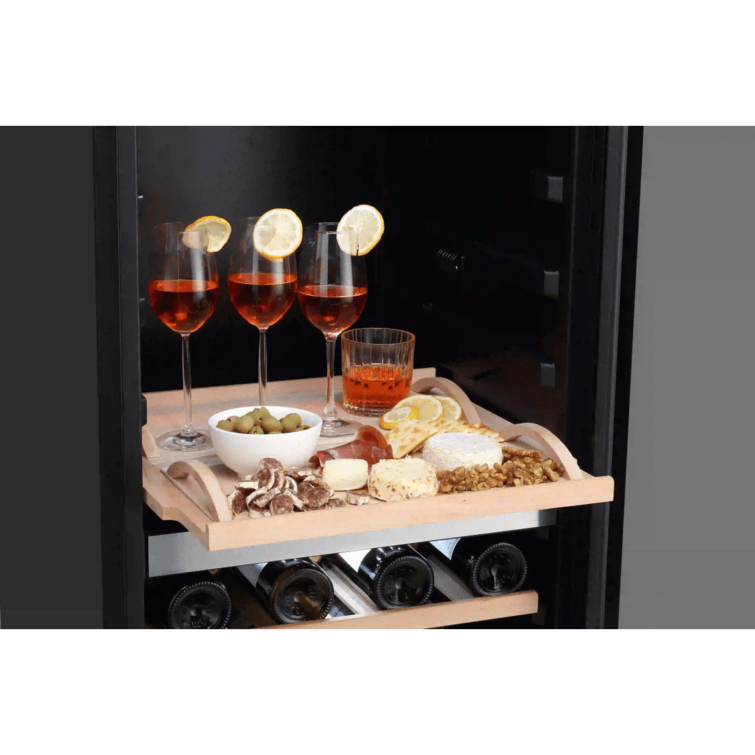 INSIDE: LECAVIST Wine Cabinet - 140 Bottle - Triple Zone - Freestanding - Stainless Steel (LEK1403ZPVX) - Freestanding - LeCavist Wine Cabinets