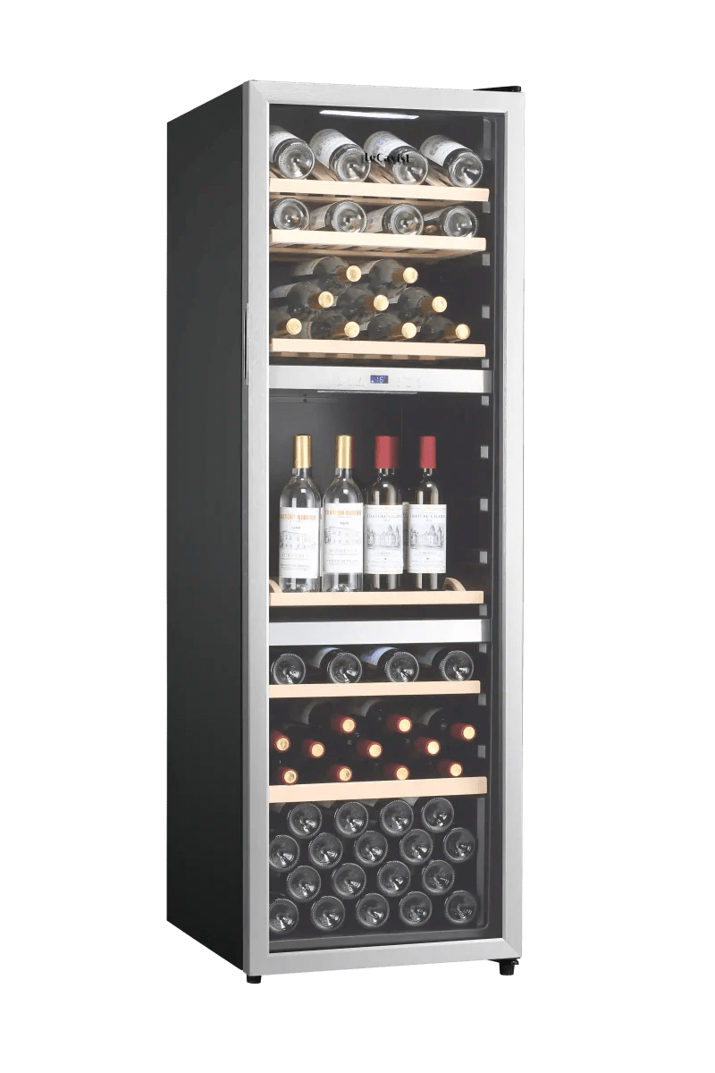LECAVIST 140 Bottle Wine Cabinet Triple Zone Stainless Steet LEK1403ZPVX - Freestanding - Lecavist