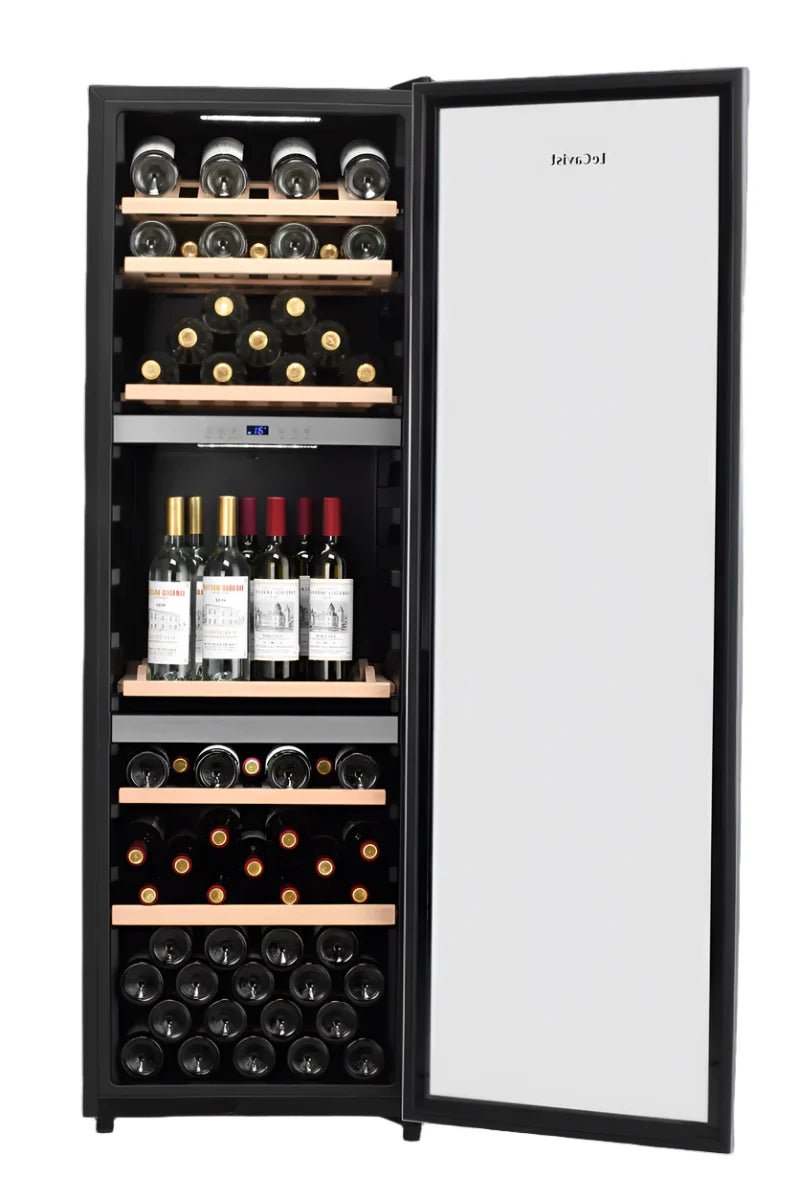 LECAVIST 140 Bottle Wine Cabinet Triple Zone Stainless Steet LEK1403ZPVX - Freestanding - Lecavist