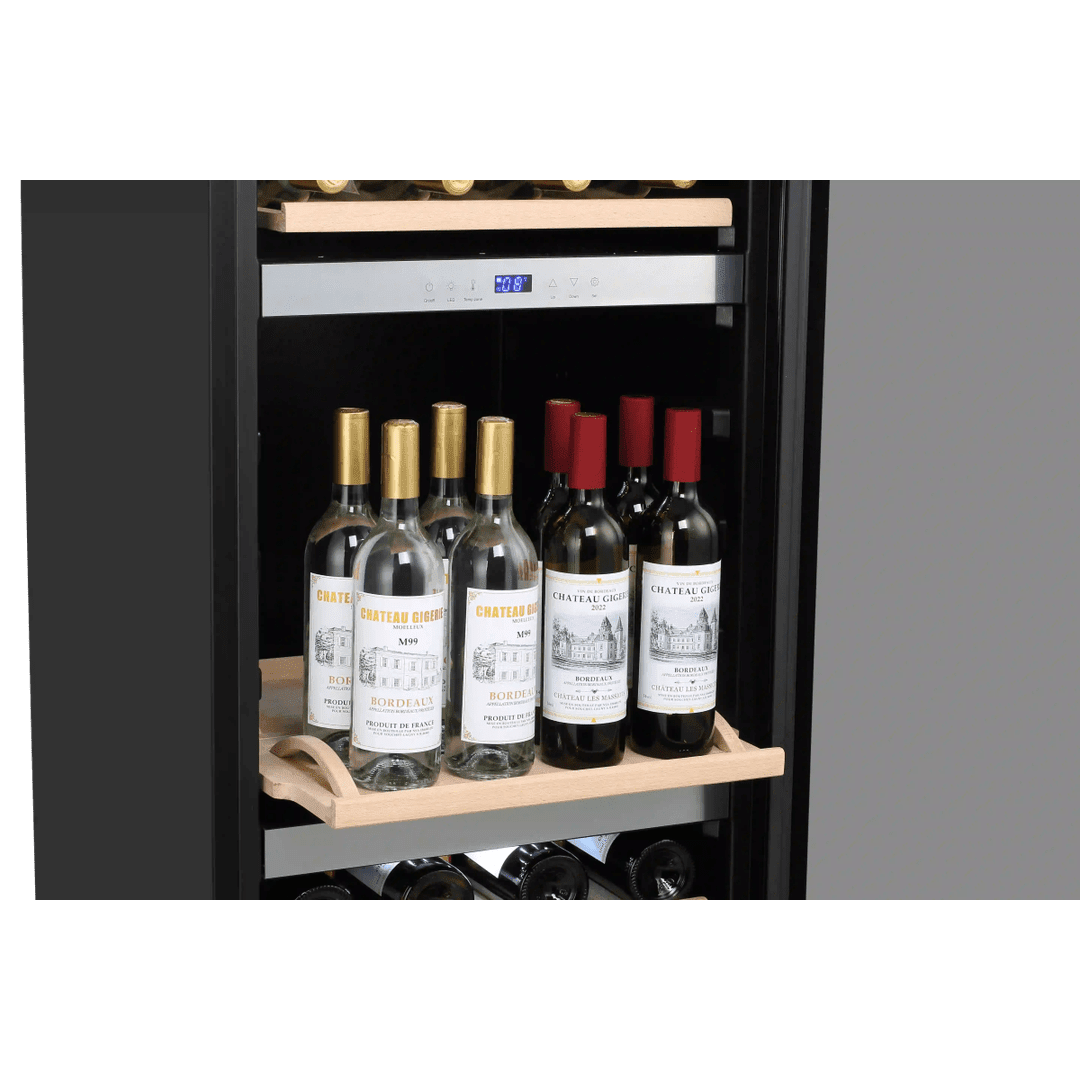 INSIDE: LECAVIST Wine Cabinet - 140 Bottle - Triple Zone - Freestanding - Stainless Steel (LEK1403ZPVX) - Freestanding - LeCavist Wine Cabinets