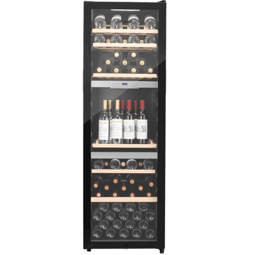PRODUCT: LECAVIST Wine Cabinet - 140 Bottle - Triple Zone - Freestanding - Black (LEK1403ZPV) - Freestanding - LeCavist Wine Cabinets