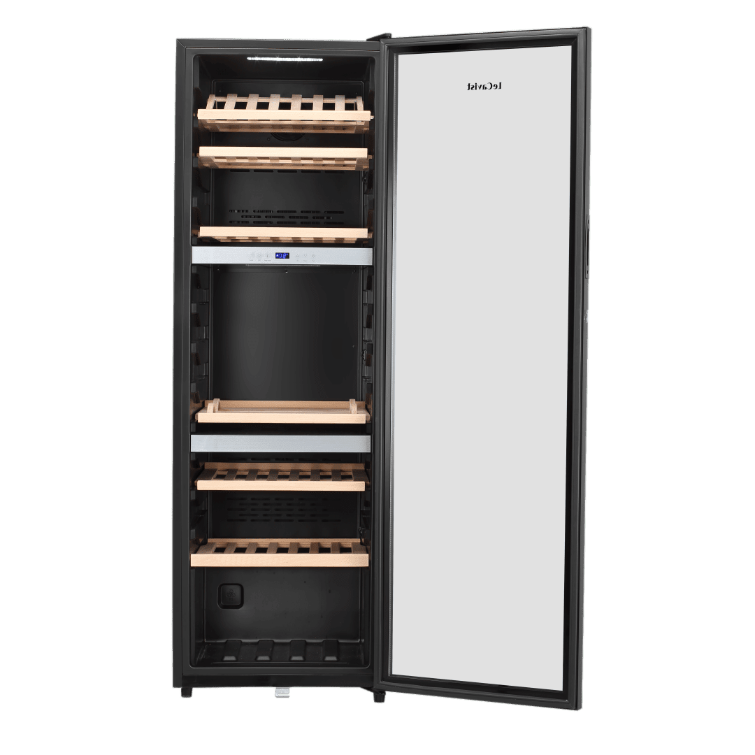 PRODUCT: LECAVIST Wine Cabinet - 140 Bottle - Triple Zone - Freestanding - Black (LEK1403ZPV) - Freestanding - LeCavist Wine Cabinets