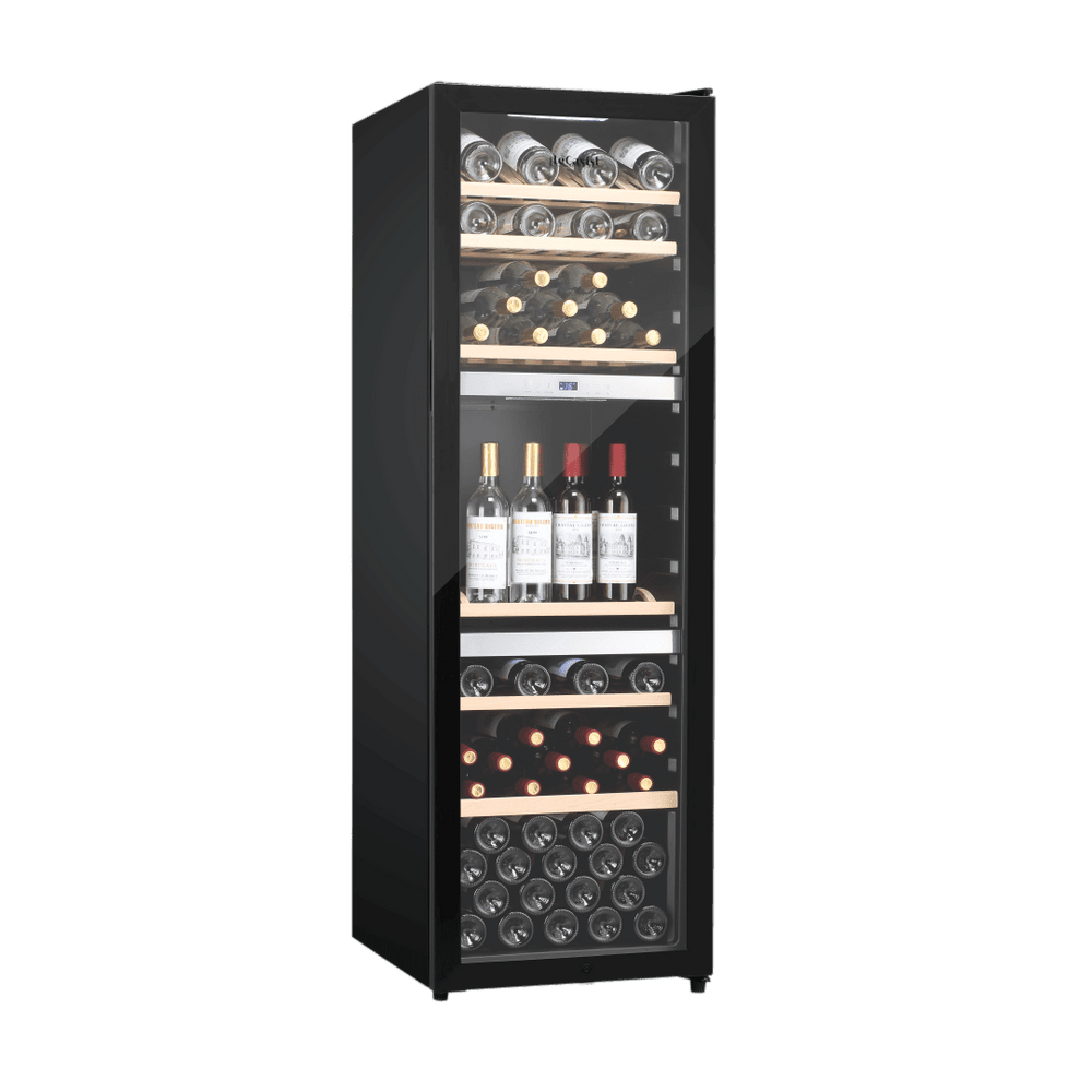 PRODUCT: LECAVIST Wine Cabinet - 140 Bottle - Triple Zone - Freestanding - Black (LEK1403ZPV) - Freestanding - LeCavist Wine Cabinets
