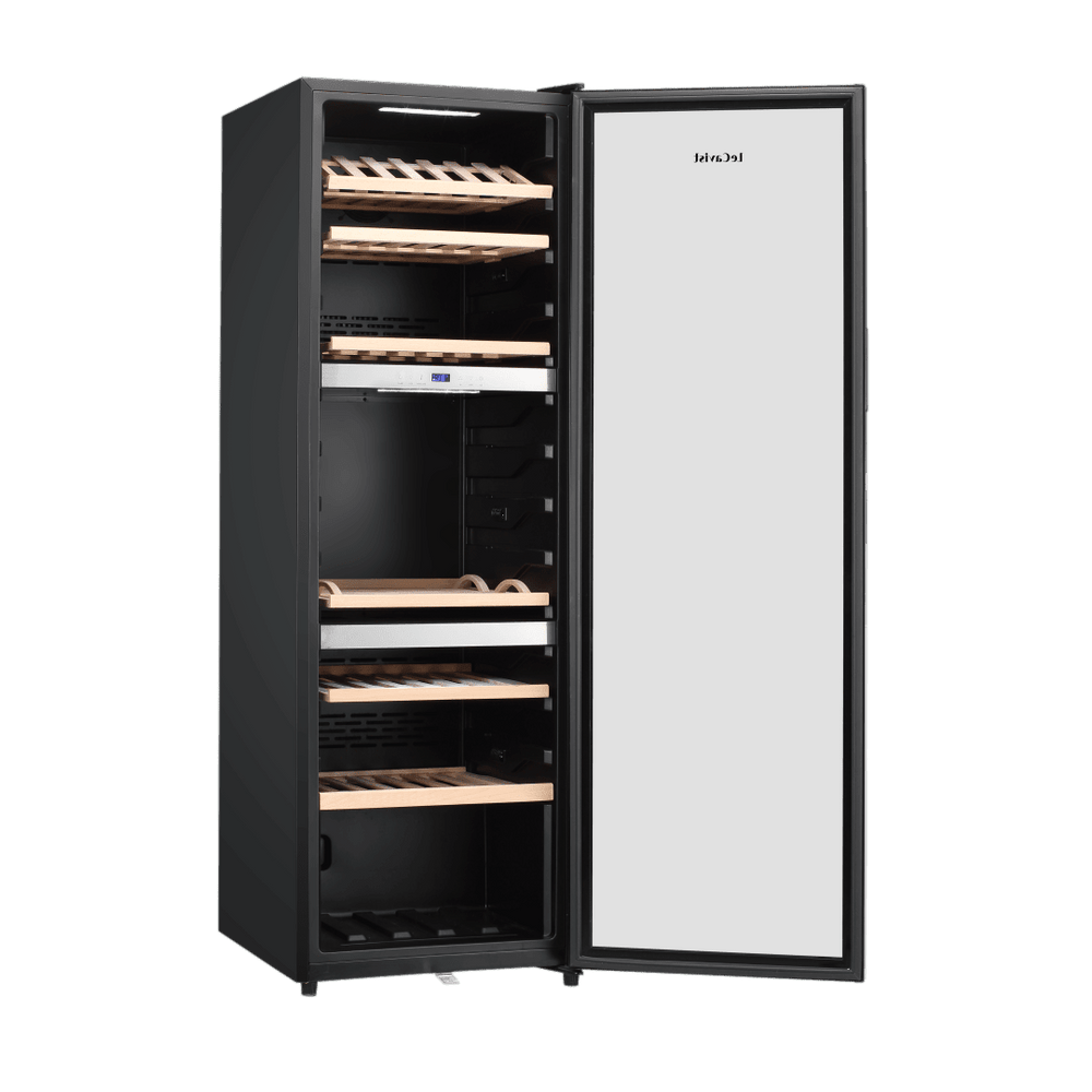 PRODUCT: LECAVIST Wine Cabinet - 140 Bottle - Triple Zone - Freestanding - Black (LEK1403ZPV) - Freestanding - LeCavist Wine Cabinets