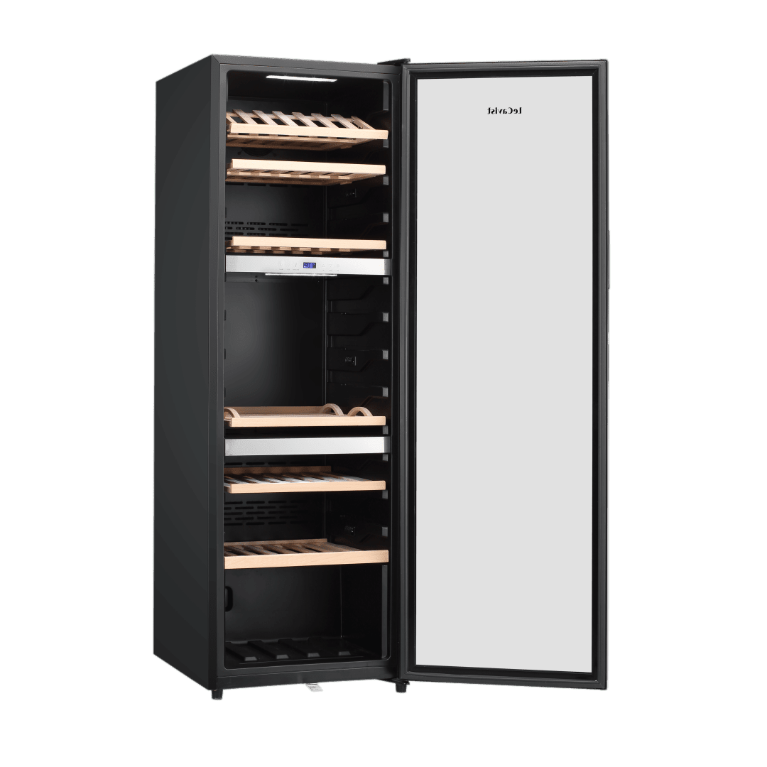 PRODUCT: LECAVIST Wine Cabinet - 140 Bottle - Triple Zone - Freestanding - Black (LEK1403ZPV) - Freestanding - LeCavist Wine Cabinets