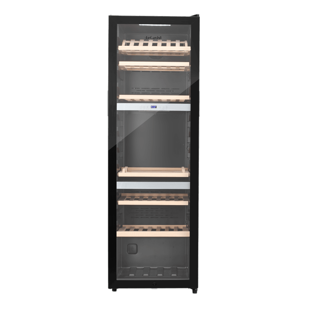 PRODUCT: LECAVIST Wine Cabinet - 140 Bottle - Triple Zone - Freestanding - Black (LEK1403ZPV) - Freestanding - LeCavist Wine Cabinets
