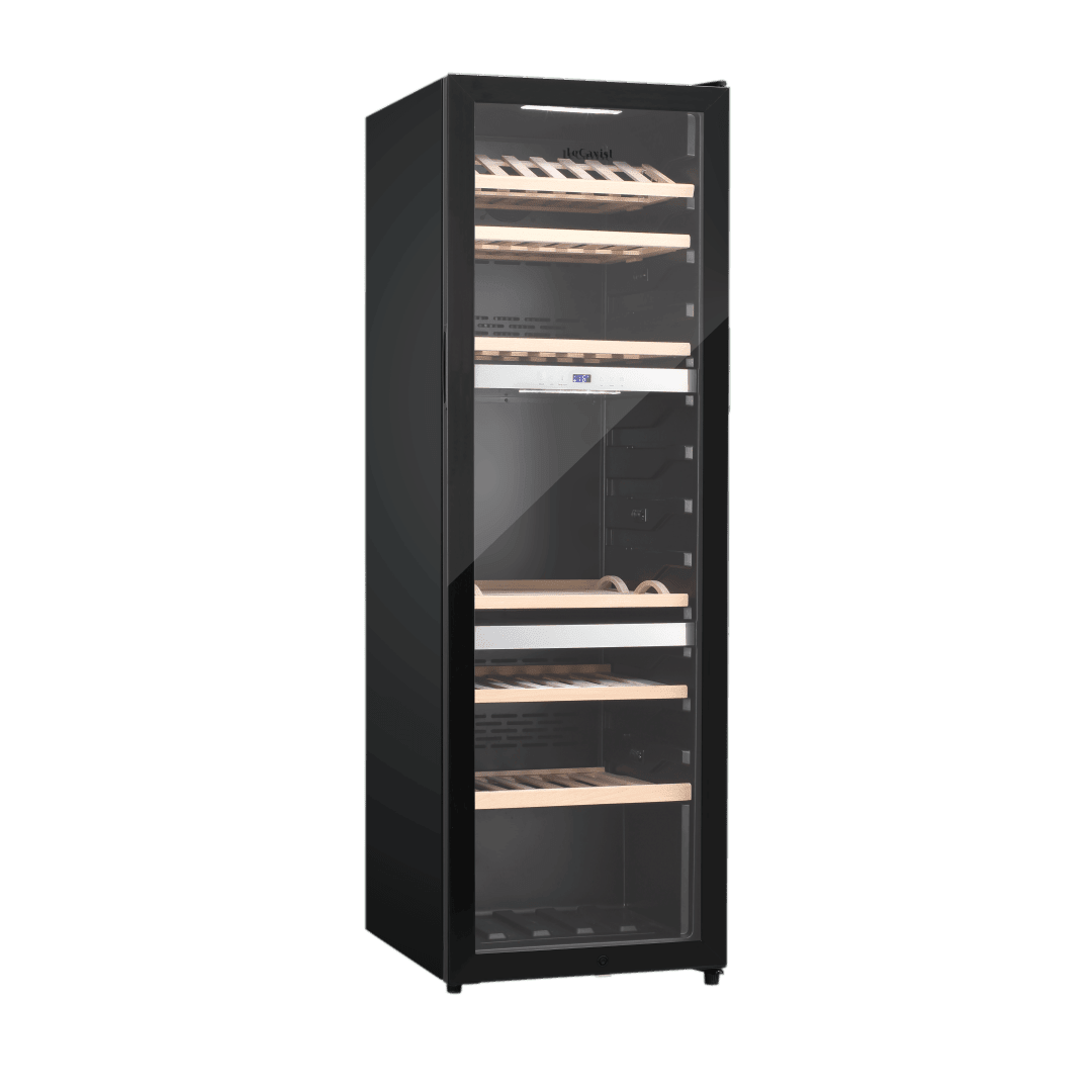 PRODUCT: LECAVIST Wine Cabinet - 140 Bottle - Triple Zone - Freestanding - Black (LEK1403ZPV) - Freestanding - LeCavist Wine Cabinets