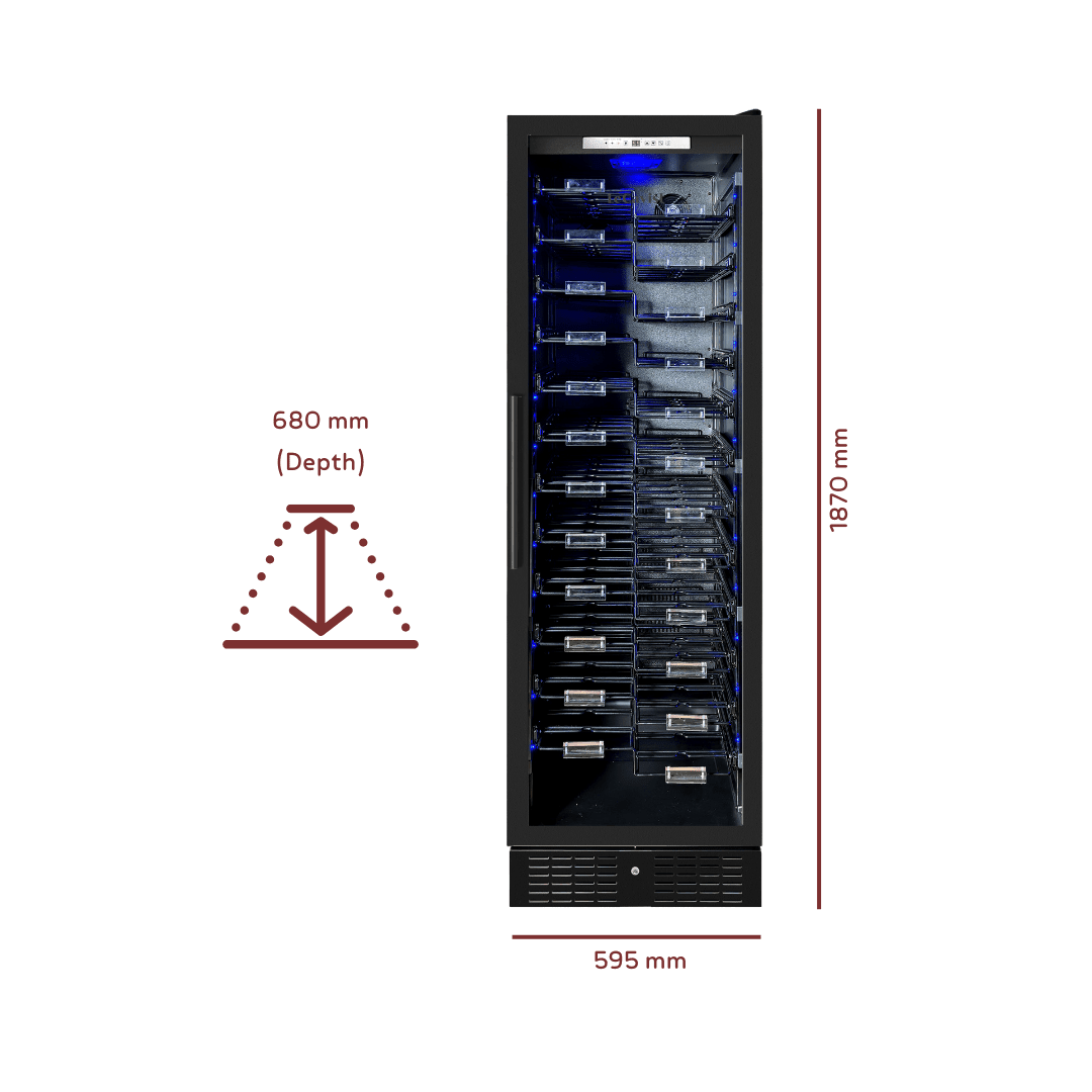 PRODUCT: LECAVIST 157 bottles Label view Single Zone LCS155VN1ZPRO - Built - In - Lecavist AU
