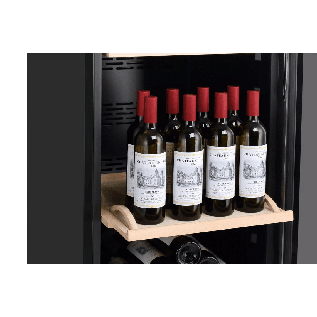 INSIDE: LECAVIST Wine Cabinet - 168 Bottle - Single Zone - Freestanding - Black (LEK168PV) PRE-ORDER - Freestanding - LeCavist Wine Cabinets