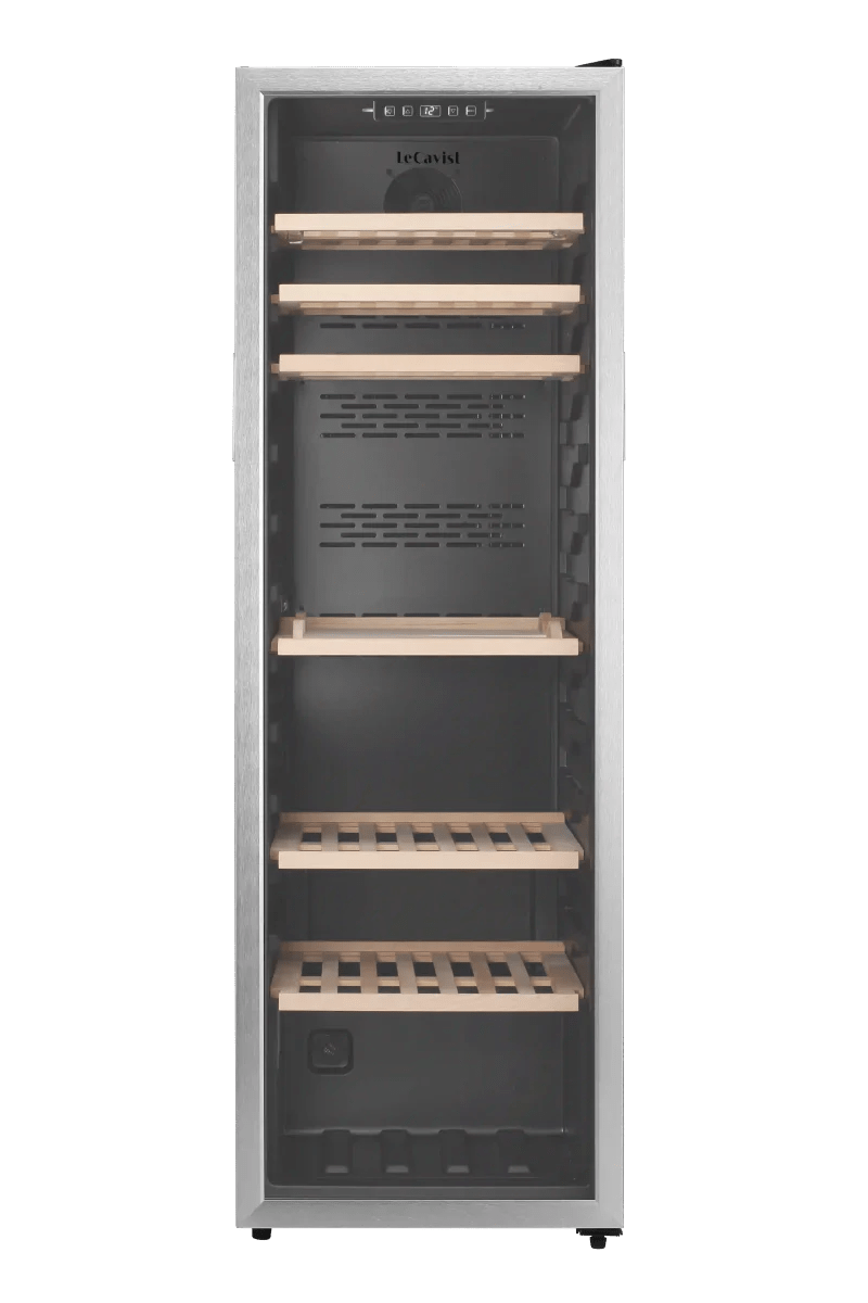 LECAVIST 168 Bottle Wine Cabinet Single Zone Stainless Steel LEK168PVX - Freestanding - Lecavist