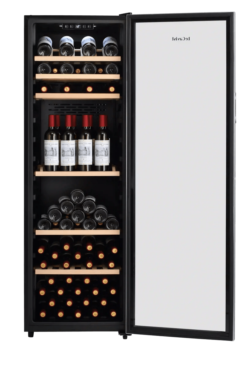 LECAVIST 168 Bottle Wine Cabinet Single Zone Stainless Steel LEK168PVX - Freestanding - Lecavist