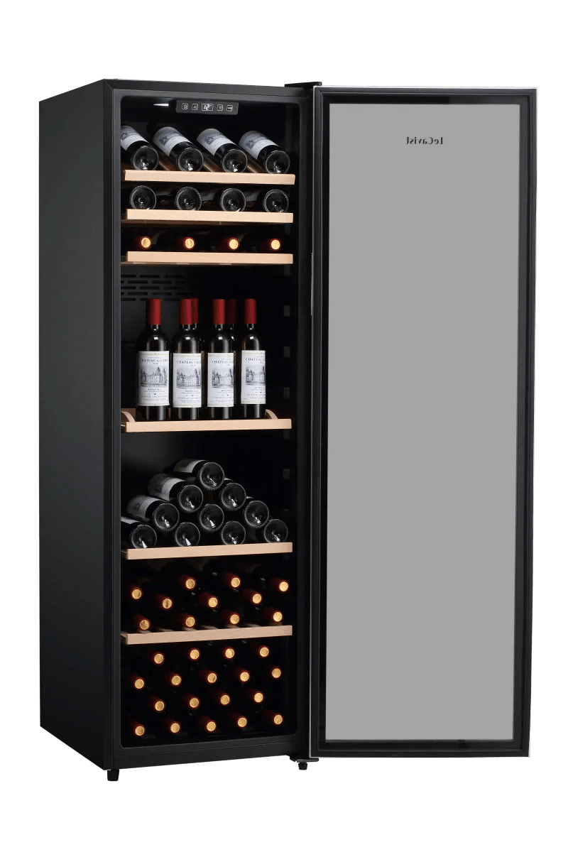 LECAVIST 168 Bottle Wine Cabinet Single Zone Stainless Steel LEK168PVX - Freestanding - Lecavist