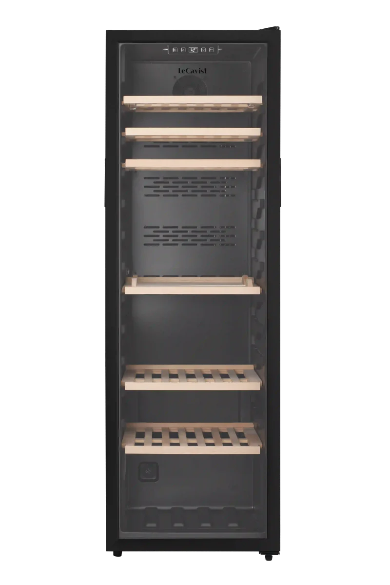 LECAVIST 168 Bottle Wine Cabinet Single Zone Black LEK168PV - Freestanding - Lecavist