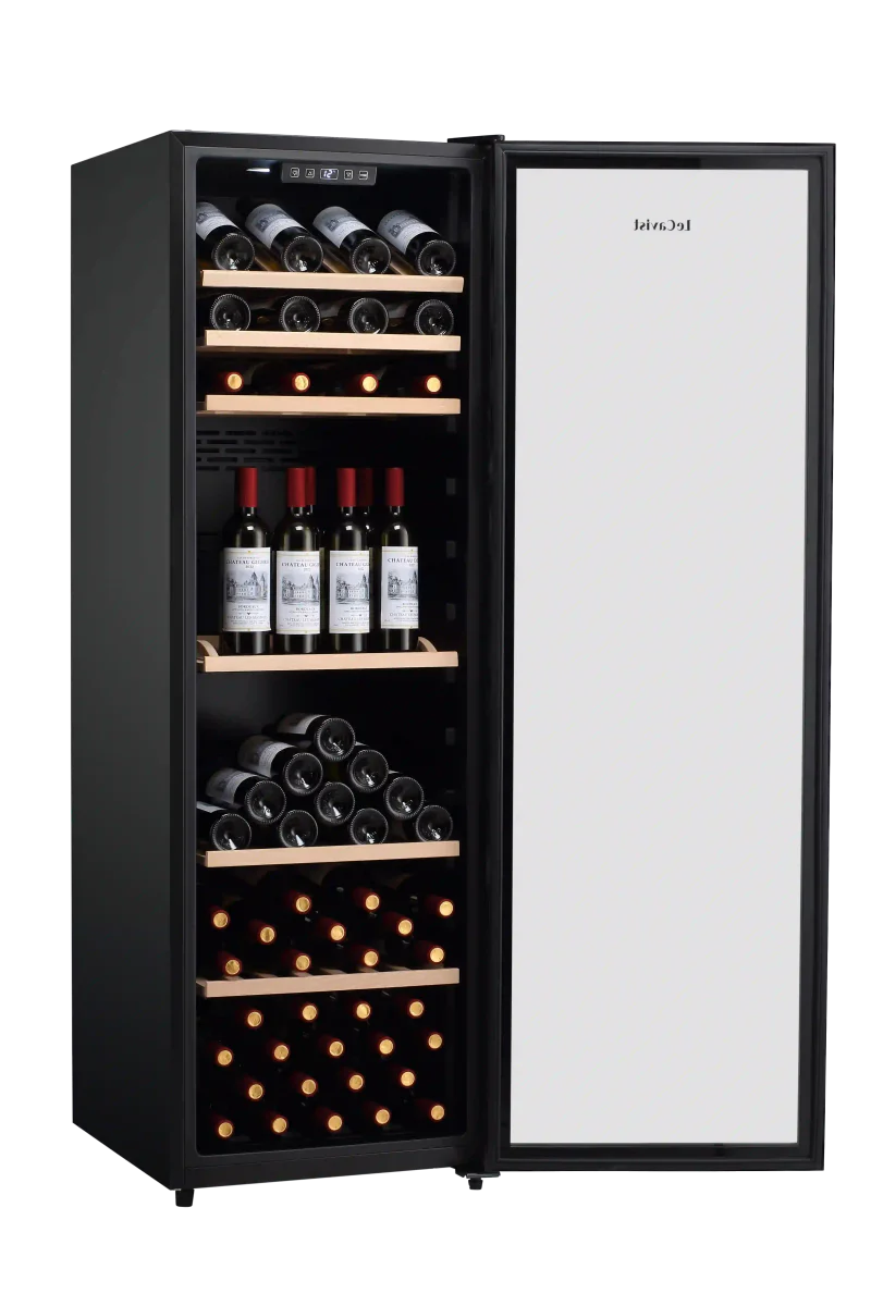 LECAVIST 168 Bottle Wine Cabinet Single Zone Black LEK168PV - Freestanding - Lecavist