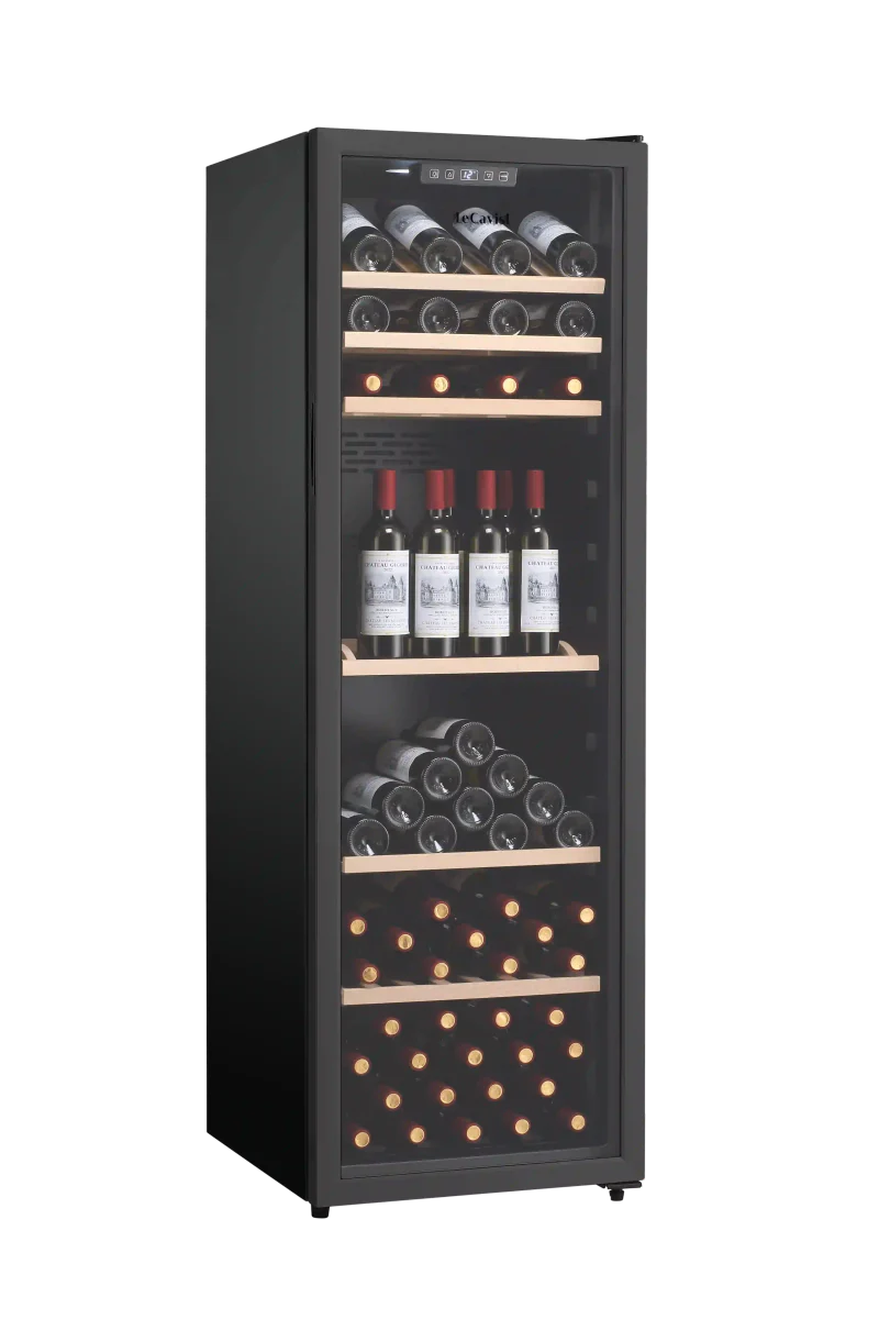 LECAVIST 168 Bottle Wine Cabinet Single Zone Black LEK168PV - Freestanding - Lecavist