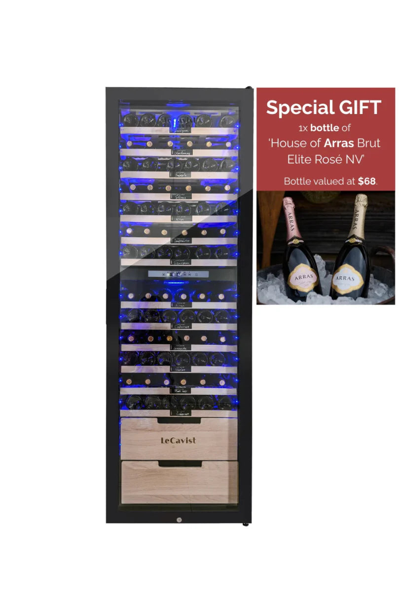 LECAVIST 173 Bottle Wine Cabinet Dual Zone Full Shelves LCS230VN2Z1DFS - Freestanding - Lecavist